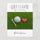 ゴルフの結婚式の日付を保存 ポストカード (正面)