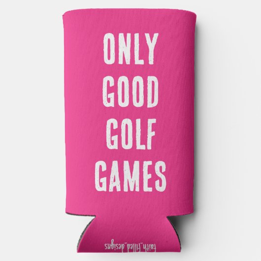 「ゴルフの良いゲームだけね」 おもしろい引用文。マゼンタ スリム缶クーラー (裏面)