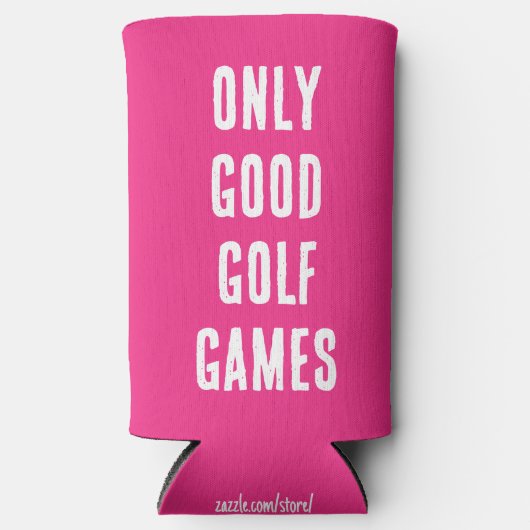 「ゴルフの良いゲームだけね」 おもしろい引用文。マゼンタ スリム缶クーラー (正面)