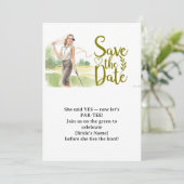 ゴルフの花嫁のためのゴルフ女子 イラスト 招待状 (スタンド正面)