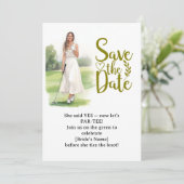 ゴルフの花嫁の女ゴルファーはゴルフをしている 招待状 (スタンド正面)