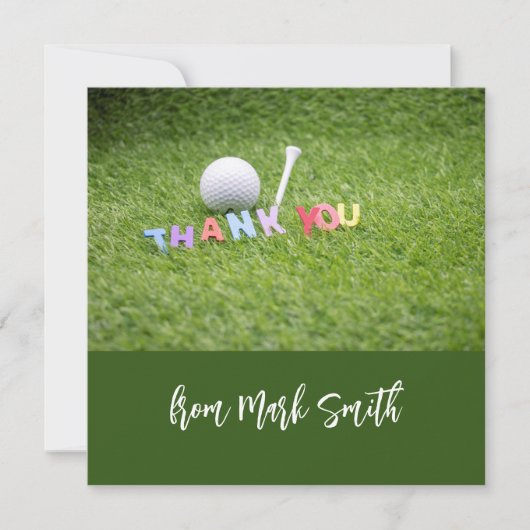 ゴルフの言葉とボールゴルファーに感謝 サンキューカード (正面)