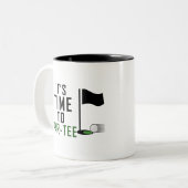 ゴルフの誕生日のパー・ティーの時間だ ツートーンマグカップ (正面左)