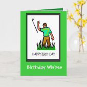 ゴルフの誕生日カード、クラブは機能しない カード (黄色い花)
