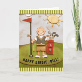 ゴルフの誕生日パーソナライズされた カード (正面)