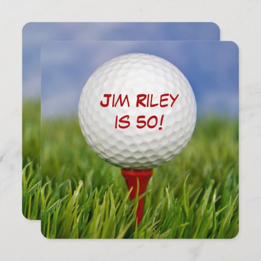 ゴルフの誕生日パーティー招待状 招待状 (正面/裏面)