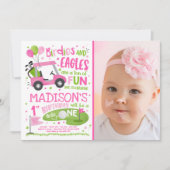 ゴルフの誕生日ホールインワンゴルフ1歳の誕生日パーティー 招待状 (正面)