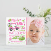 ゴルフの誕生日ホールインワンゴルフ1歳の誕生日パーティー 招待状 (スタンド正面)