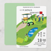 ゴルフの誕生日招待状, ゴルフ パーティ招待, ホ 招待状 (正面/裏面)