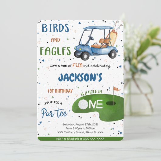 ゴルフの誕生日招待状 招待状 (スタンド正面)