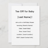 ゴルフの赤ちゃんの歓迎会 男の子 グリーンでのゴルフカート付き 招待状 (裏面)