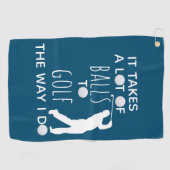 ゴルフの道にはたくさんのボールが掛かる ゴルフタオル (横)