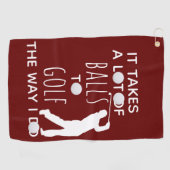 ゴルフの道にはたくさんのボールが掛かる ゴルフタオル (横)