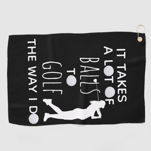 ゴルフの道は女の子にたくさん玉が入る ゴルフタオル (横)