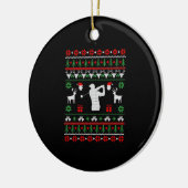 ゴルフの醜いクリスマスセーター セラミックオーナメント (左)