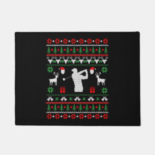 ゴルフの醜いクリスマスセーター ドアマット