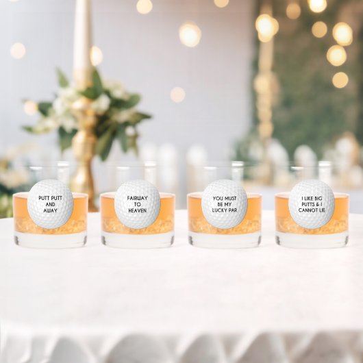 ゴルフの駄洒落をテーマにした ウイスキーグラス (インサイチュ (ウェディング))