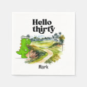 ゴルフの30th誕生日ゴルファーのパーティー水色 スタンダードカクテルナプキン (正面)