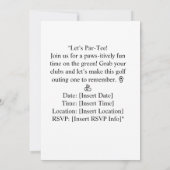 ゴルフの40歳の誕生日ケーキ - 猫好きのためのプレゼント 招待状 (裏面)