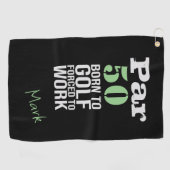 ゴルフの50番目の生まれ誕生日はゴルフの力に働く ゴルフタオル (横)