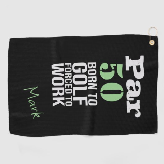 ゴルフの50番目の生まれ誕生日はゴルフの力に働く ゴルフタオル (横)