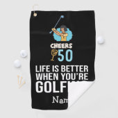 ゴルフの50番目の誕生日人生はゴルフの場合より良い ゴルフタオル (インサイチュ)