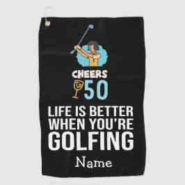 ゴルフの50番目の誕生日人生はゴルフの場合より良い ゴルフタオル