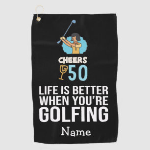 ゴルフの50番目の誕生日人生はゴルフの場合より良い ゴルフタオル