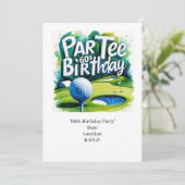 ゴルフの60番目の誕生日でティーにゴルフボール 招待状 (スタンド正面)