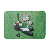 ゴルフはあなたの名前の球の手袋クラブ運転者に蹄鉄を打ちます バスマット (正面)