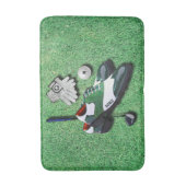 ゴルフはあなたの名前の球の手袋クラブ運転者に蹄鉄を打ちます バスマット (正面縦)