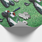 ゴルフはあなたの名前の球の手袋クラブ運転者に蹄鉄を打ちます ラッピングペーパー (角)