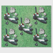 ゴルフはあなたの名前の球の手袋クラブ運転者に蹄鉄を打ちます ラッピングペーパー (フラット)