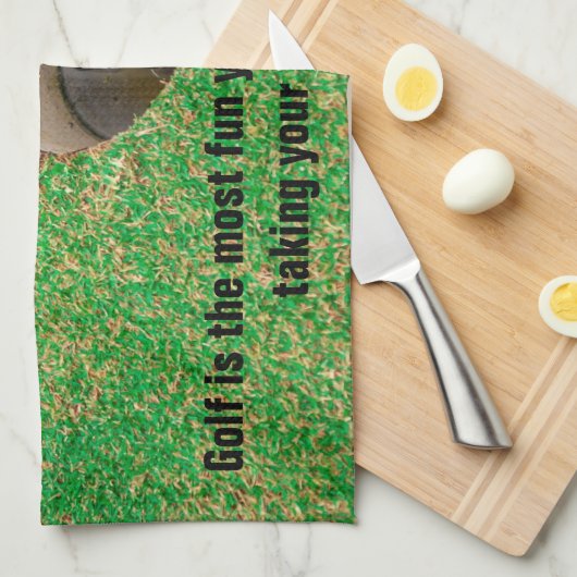 ゴルフはおもしろいの中で一番 キッチンタオル (四つ折り)