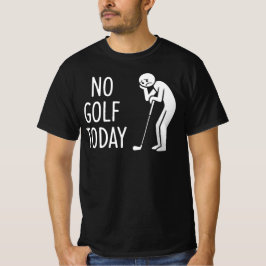 ゴルフはお休み 悲しそうなゴルファーの棒人間 Tシャツ