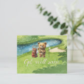 ゴルフはグリーンでゴルファーと一緒に早く良くなる ポストカード (スタンド正面)