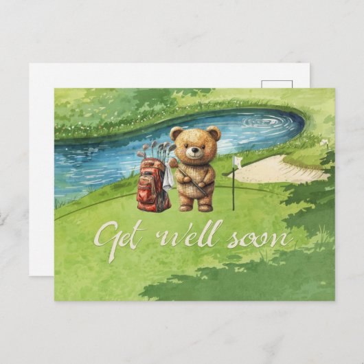 ゴルフはグリーンでゴルファーと一緒に早く良くなる ポストカード (正面/裏面)