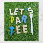 ゴルフはグリーン草の上にティーを持つゴルファーのパーティーを私たちに ワインラベル (シングルラベル)