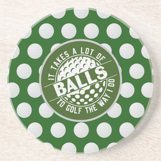 ゴルフはゴルフにボールをたくさん取る コースター (正面)