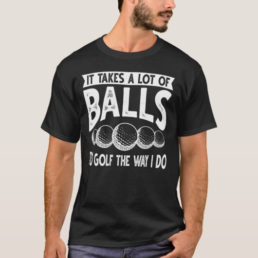 ゴルフはゴルフのテーマのボールの多くを取る Tシャツ (正面)