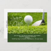 ゴルフはゴルフボールとクラブで日付を保存 ポストカード (正面/裏面)