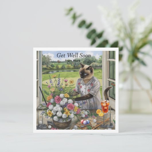 ゴルフはゴルフボールと花で早く上達する カード (スタンド正面)