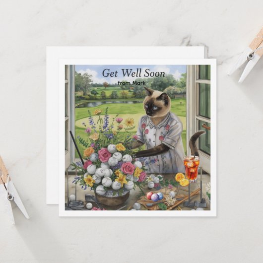 ゴルフはゴルフボールと花で早く上達する カード (正面/裏面インサイチュ)