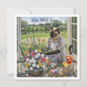 ゴルフはゴルフボールと花で早く上達する カード (正面)