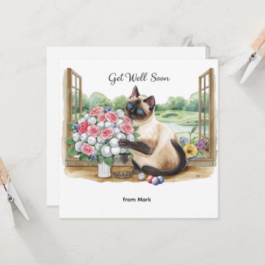 ゴルフはゴルフボールと花で早く上達する カード (正面/裏面インサイチュ)