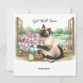 ゴルフはゴルフボールと花で早く上達する カード (正面)