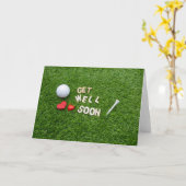 ゴルフはゴルフボールティーの愛で早く良くなる カード (黄色い花)