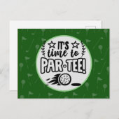 ゴルフはティーゴルファーのパーティーをグリーンに並べる時間だ  ポストカード (正面/裏面)