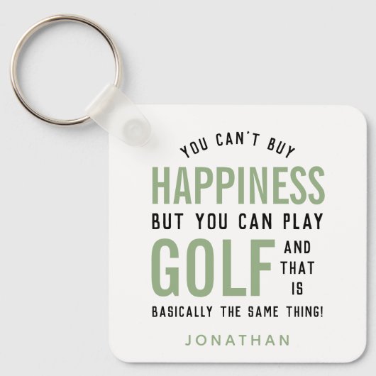 ゴルフはハピネスおもしろいゴルフ愛好家ギフト キーホルダー (正面)