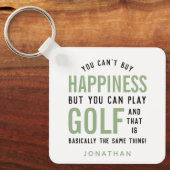 ゴルフはハピネスおもしろいゴルフ愛好家ギフト キーホルダー (正面)